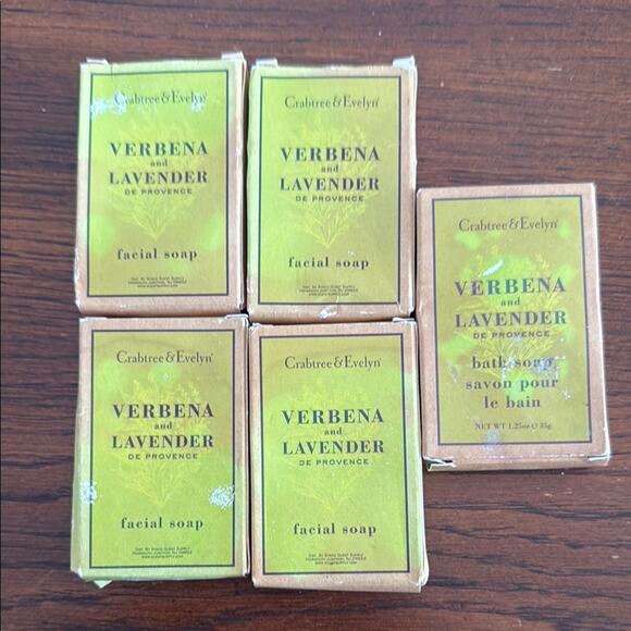 Lot of 5 Crabtree & Evelyn Verbena and Lavender Soap Set - Picture 1 of 5